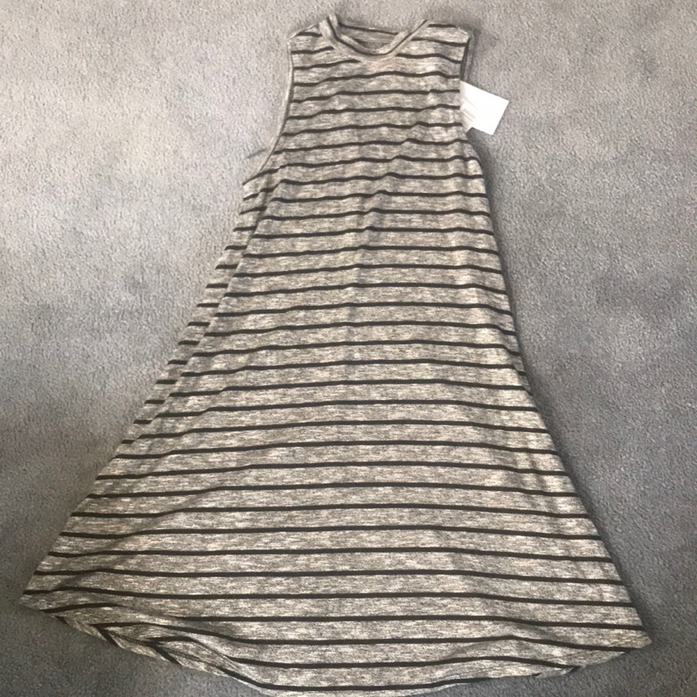 NWT medium junior Grey with black strips dress